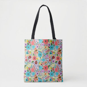 Lady Bugs en Flowers Tote Bag