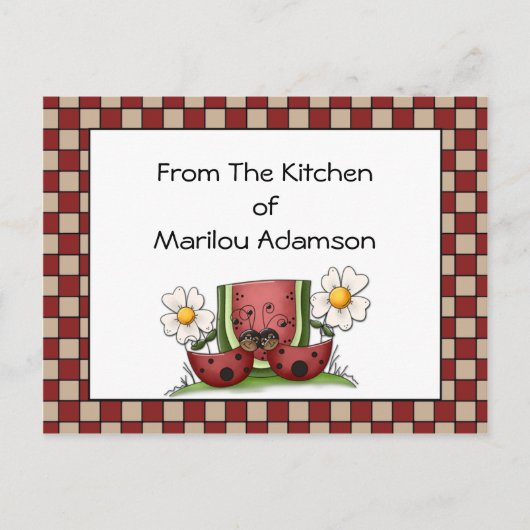 Lady Bugs en watermeloenen Briefkaart (Voorkant)