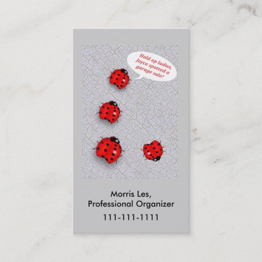 Lady Bugs Humoureuze Yard Sale Visitekaartje (Voorkant)