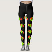 Lady Bugs op een zwarte Leggings van het Shamrock  (Voorkant)