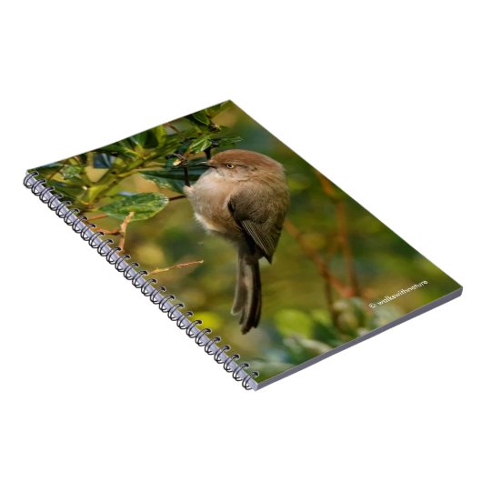 Lady Bushtit op de Californische Lila Struik Notitieboek (Rechterzijde)