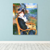 Lady by the Seashore (door Pierre-Auguste Renoir) Canvas Afdruk (Insitu (Houten vloer))