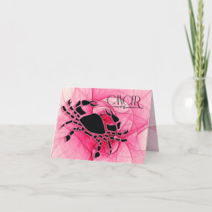 Lady Cancer Zodiac Roze Blank Kaart