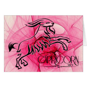 Lady Capricorn Roze Zodiac Blank Note Card