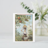 Lady Carry Fruit Briefkaart (Staand voorkant)