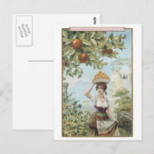 Lady Carry Fruit Briefkaart (Voorkant / Achterkant)