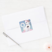 Lady cat vierkante sticker (Envelop)
