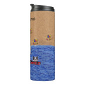 Lady Cat Zwemmen In De Oceaan Binnenste Buizen Dol Thermosbeker (Geroteerd rechts)