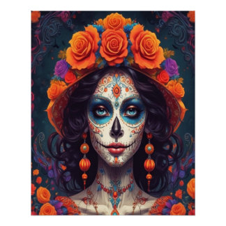 Lady Catrina portrait Perfect Poster
