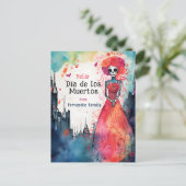 Lady Catrina's Waterverf Blooming Tribute Briefkaart (Staand voorkant)