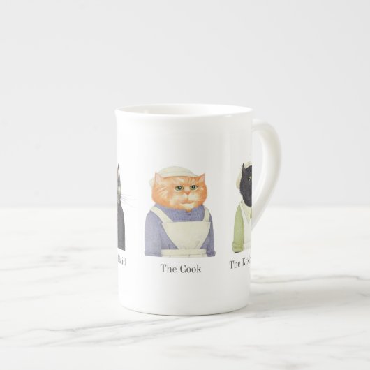 LADY CATS Bone China Mok + Tekst (Voorkant rechts)