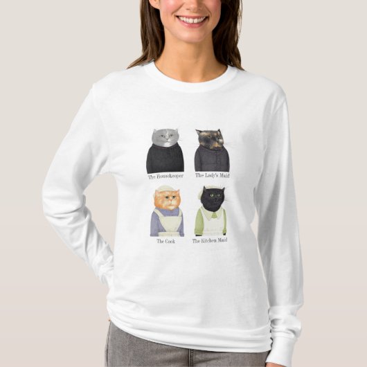 LADY CATS Dames Basic T-shirt met lange mouwen (Voorkant)