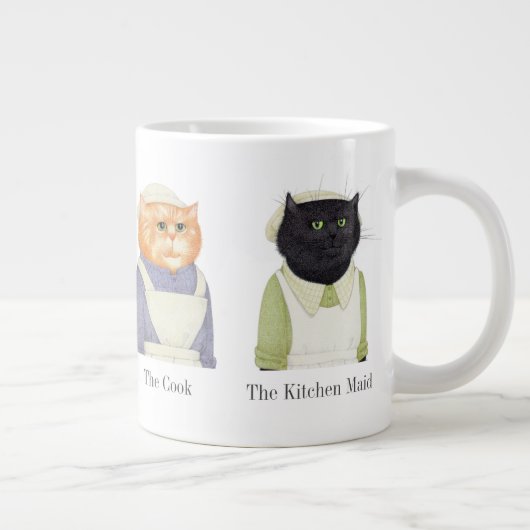 LADY CATS Grote Witte Mok + Tekst (Rechts)