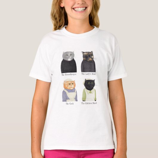 LADY CATS Meisjes Basis T-shirt (Voorkant)