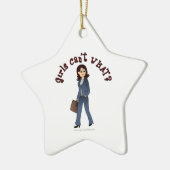 Lady CEO in Business Suit Keramisch Ornament (Links)