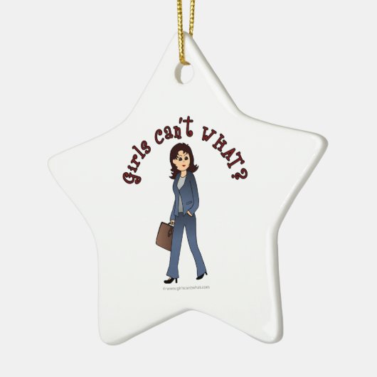 Lady CEO in Business Suit Keramisch Ornament (Links)