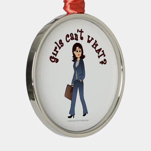 Lady CEO in Business Suit Metalen Ornament (Rechts)