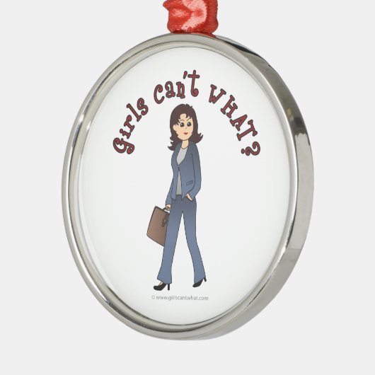Lady CEO in Business Suit Metalen Ornament (Links)