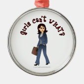 Lady CEO in Business Suit Metalen Ornament (Voorkant)