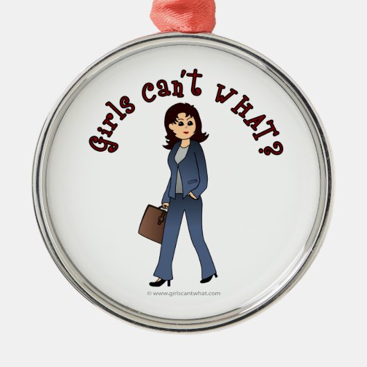 Lady CEO in Business Suit Metalen Ornament (Voorkant)