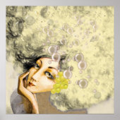 Lady Champagne Art Poster (Voorkant)
