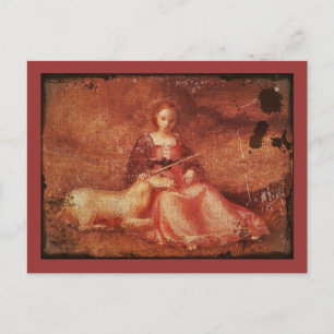 Lady Chastity Holding Unicorn Briefkaart