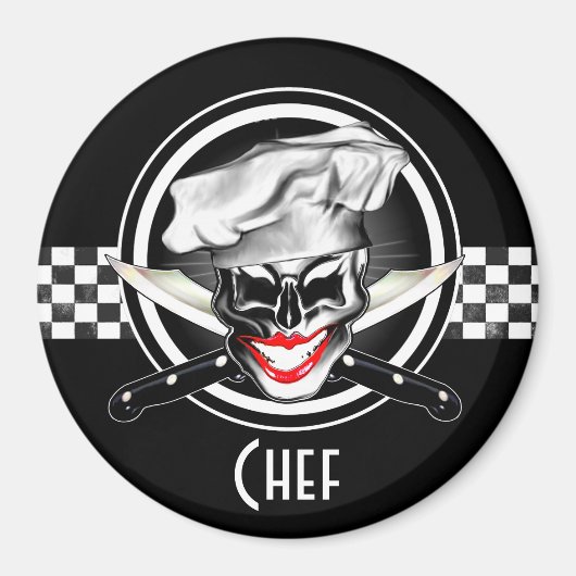 Lady Chef Skull Magneet (Voorkant)