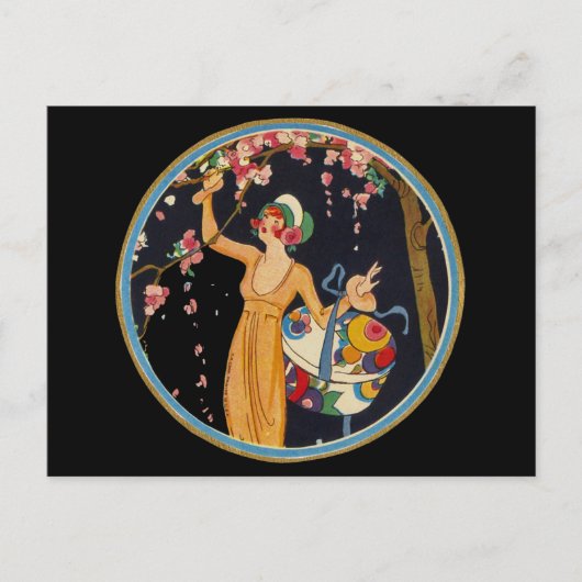  Lady Cherry Blossom Tree Pet Box Briefkaart (Voorkant)