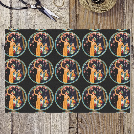 Lady Cherry Blossom Tree Pet Box Tissuepapier