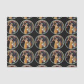 Lady Cherry Blossom Tree Pet Box Tissuepapier (Voorkant)