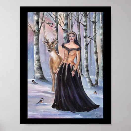 Lady Chickadee fantasy art van Renee Lavoie Poster (Voorkant)
