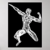 Lady Chrome Bodybuilder Pose Poster (Voorkant)