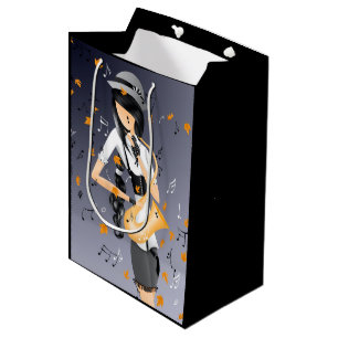 Lady Clown Musician Saxophonist Gift Bag Medium Cadeauzakje