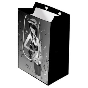 Lady Clown Musician Saxophonist Gift Bag Medium Cadeauzakje