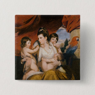 Lady Cockburn en haar Drie Oudste Sons, 1773 Vierkante Button 5,1 Cm
