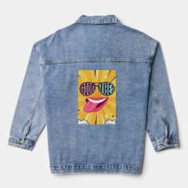 lady coffee quote denim jacket