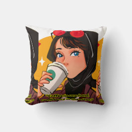 lady coffee quote kussen