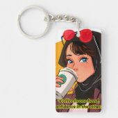 lady coffee quote sleutelhanger (Voorkant)