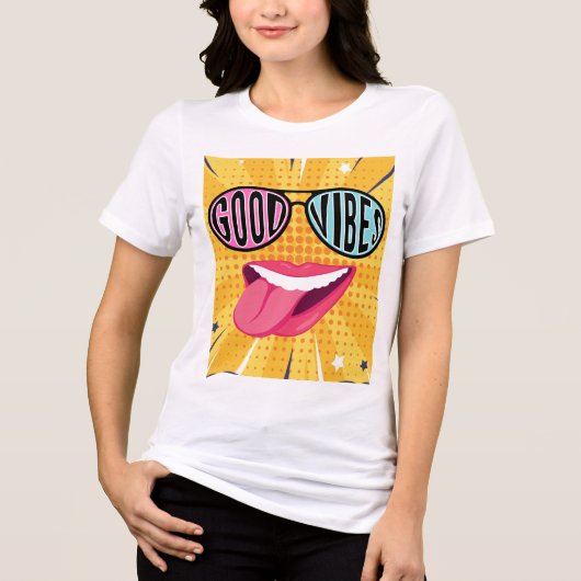 lady coffee quote Tri-Blend shirt (Voorkant)