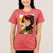 lady coffee quote Tri-Blend shirt (Voorkant)