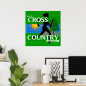 Lady Cross Country Running Poster (Thuiskantoor)