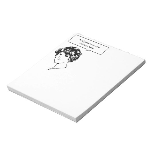 Lady Custom Speech Bubble Notitieblok (Linkerzijde)