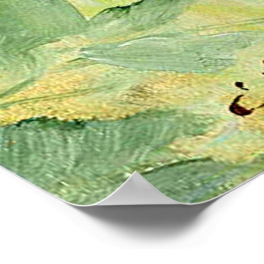  Lady Cute Kitten en Roos Flower Poster (Hoek)