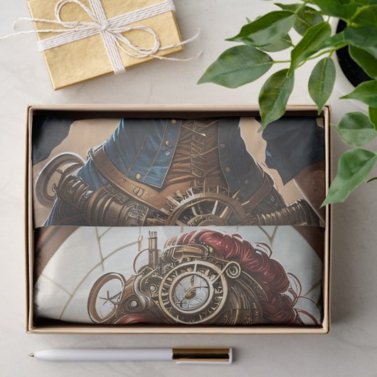 Lady Cyborg mechanics steampunk v1 Tissuepapier (Geschenk)