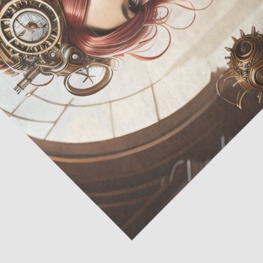 Lady Cyborg mechanics steampunk v1 Tissuepapier (Detail)