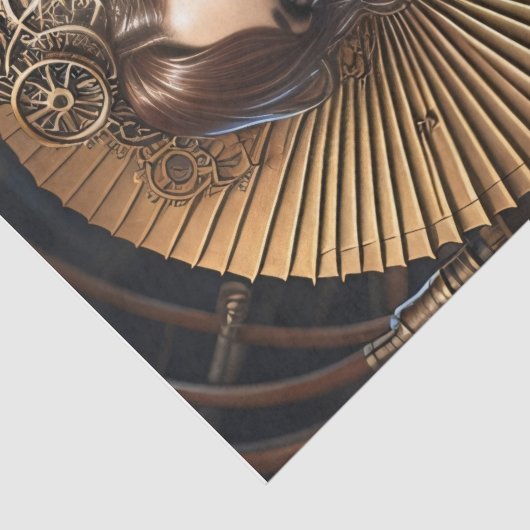 Lady Cyborg mechanics steampunk v2 Tissuepapier (Detail)