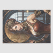 Lady Cyborg mechanics steampunk v2 Tissuepapier (Voorkant)