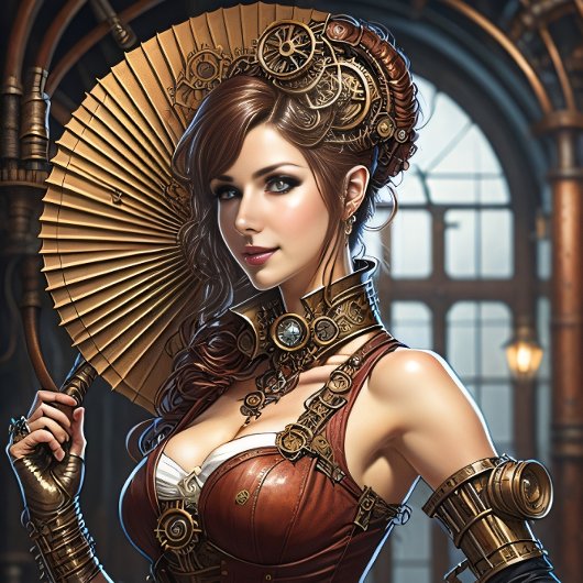 Lady Cyborg mechanics steampunk v2 Tissuepapier