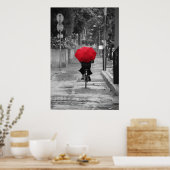 Lady Cyclist met een rode hond, Florence, Italië Poster (Keuken)