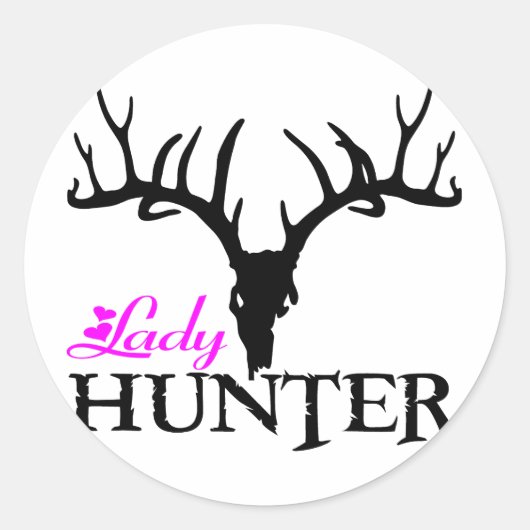 LADY DEER HUNTER RONDE STICKER (Voorkant)